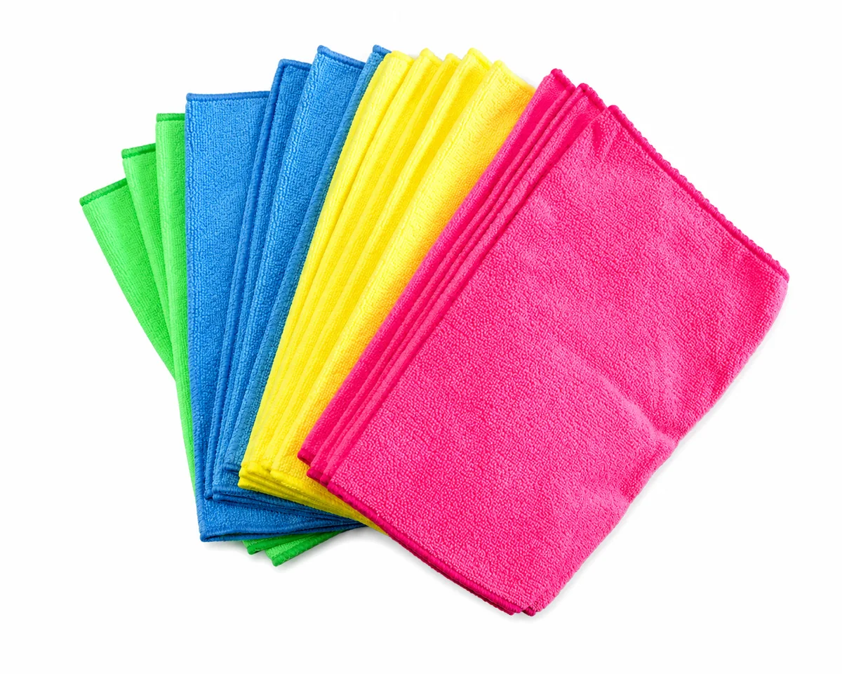 Colour-coded microfibre cloths